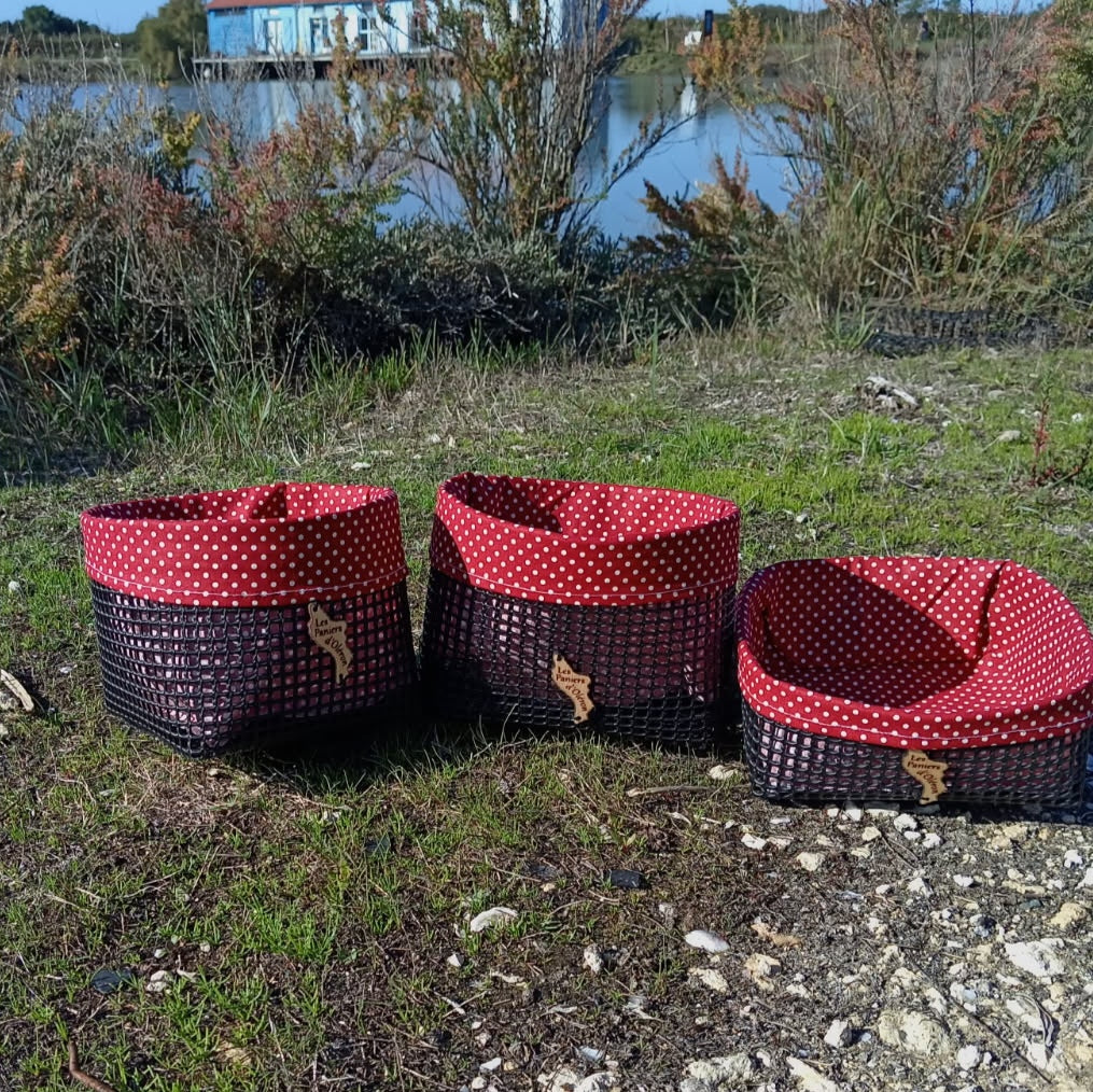 Panière à pain - Petits pois rouges
