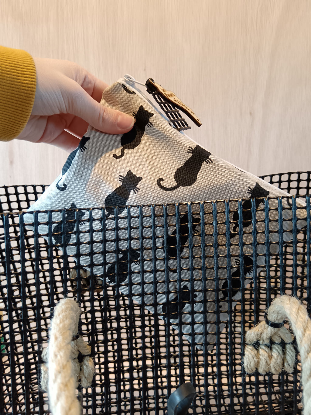 Pochette en tissu – Chats noirs