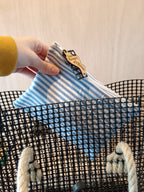 Pochette en tissu – Rayures bleues