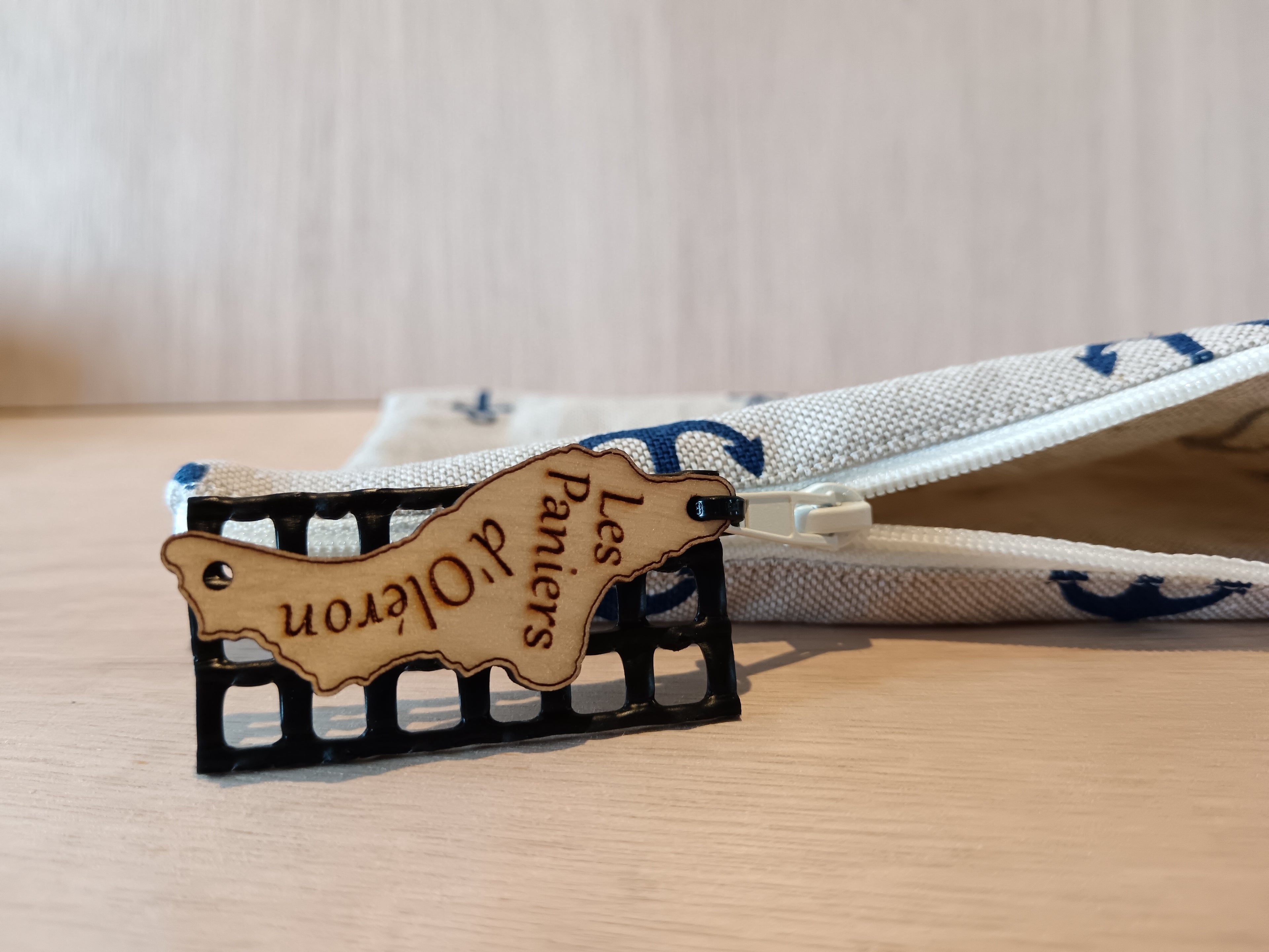 Pochette en tissu – Ancre marine