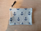 Pochette en tissu – Ancre marine